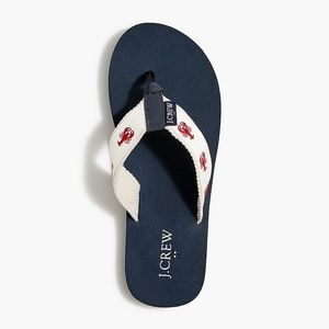 J Crew Embroidered flip-flops